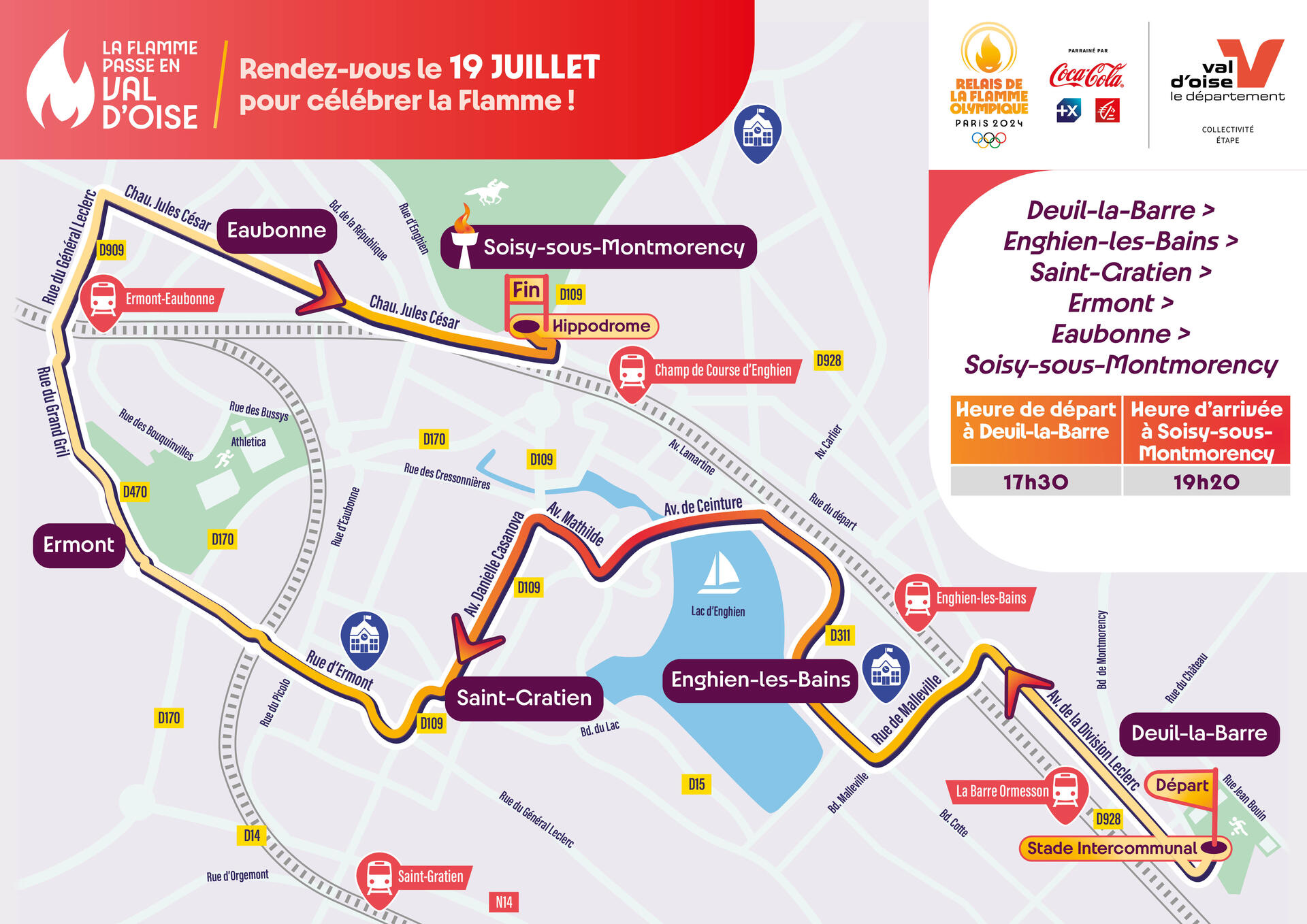 Carte flamme olympique étape 7