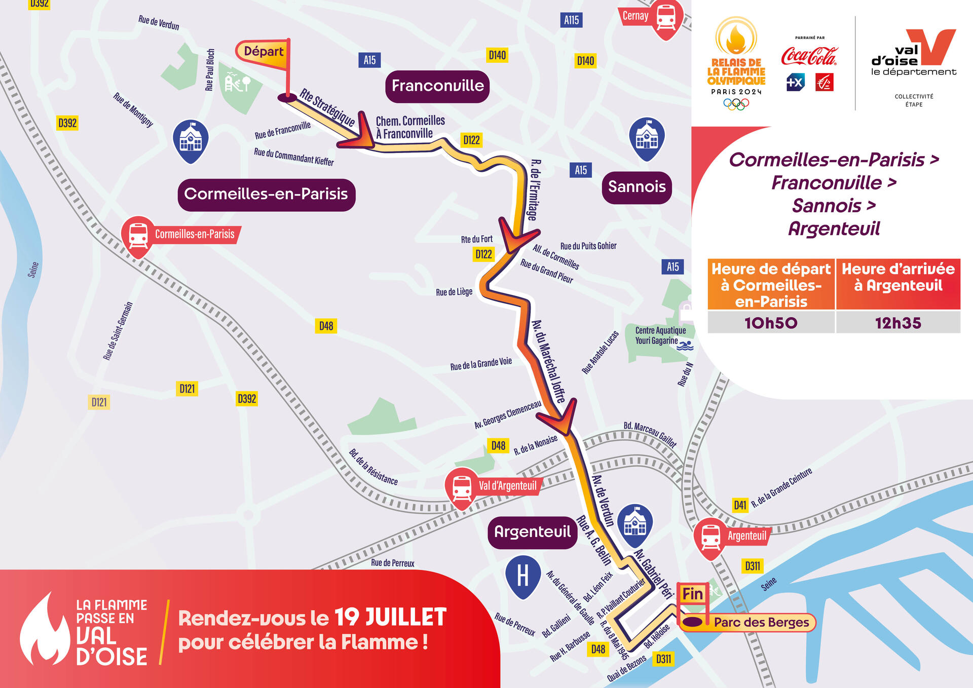 Carte flamme olympique étape 3