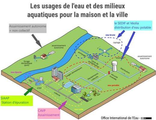 le cycle de l'eau potable et usée