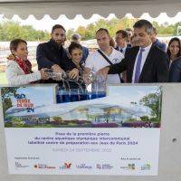 Pose de la première pierre du centre aquatique olympique