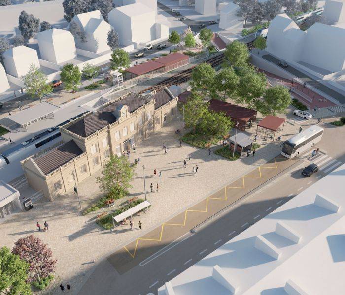 Perspective vue aérienne pôle gare Sannois 2025