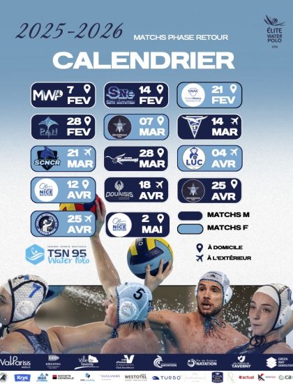 TSN Calendrier matchs à domicile 2026