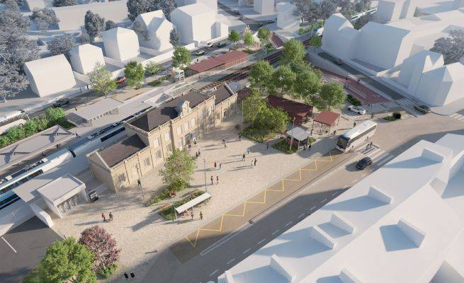 Perspective vue aérienne pôle gare Sannois 2025