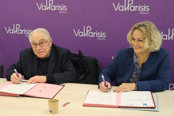 Michel VALLADE, Vice-Président Val Parisis délégué au logement et Christelle KISSANE,  Directrice Générale CAF Val d'Oise