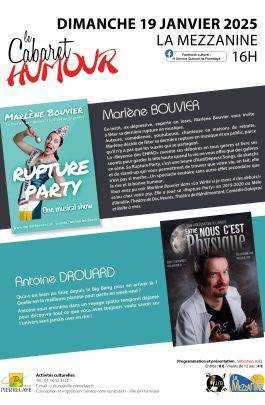 Cabaret humour du 19 janvier avec Marlène Bouvier et Antoine Drouard