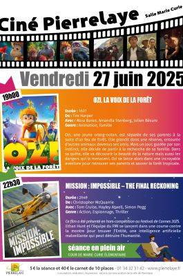 Ciné Pierrelaye du 27 juin 2025