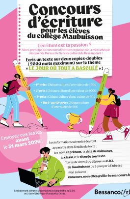 Concours d'écriture des collégiens de Maubuisson